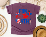 Fun On The 4th graphic tee in Berry