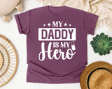 My Daddy Is My Hero White 3 graphic tee in Berry