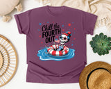 Chill The Fourth Out Grey 3 graphic tee in Berry