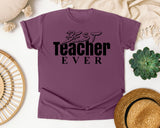 Best Teacher Ever graphic tee in Berry