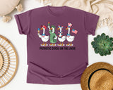 Patriotic Goose On The Loose graphic tee in Berry