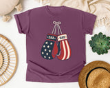 Patriotic Dad Boxing Gloves graphic tee in Berry
