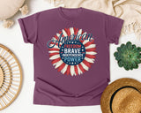 American Freedom Brave Independence Power graphic tee in Berry