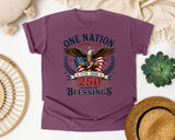 One Nation Under God 250 Years Of Blessings graphic tee in Berry