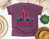 Patriot Day We Will Never Forget Red graphic tee in Berry