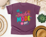 Teacher Mode Off graphic tee in Berry