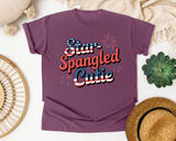 Star Spangled Cutie Grey graphic tee in Berry