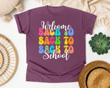 Welcome Back To School Stacked graphic tee in Berry