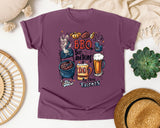 BBQ Beer And Being A Dad My Three Talents Grey graphic tee in Berry