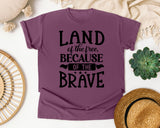 Land Of The Free Because Of The Brave White graphic tee in Berry