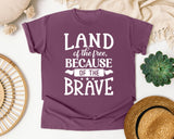 Land Of The Free Because Of The Brave White 2 graphic tee in Berry