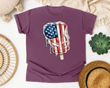 Dripping Flag Popsicle graphic tee in Berry