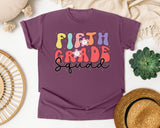 Fifth Grade Squad graphic tee in Berry