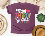 Team Third Grade graphic tee in Berry