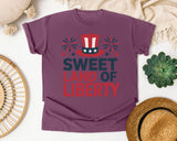 Sweet Land Of Liberty Red 3 graphic tee in Berry