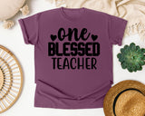 One Blessed Teacher Bold graphic tee in Berry