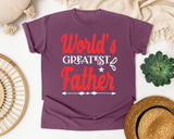 World's Greatest Father Red graphic tee in Berry