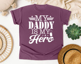 My Daddy Is My Hero White 6 graphic tee in Berry