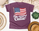 Star Spangled Cutie White graphic tee in Berry