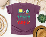 Classroom Cutie Laptop graphic tee in Berry