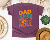 Dad Jokes Are How Eye Roll graphic tee in Berry