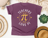 Teachers Love Pi graphic tee in Berry