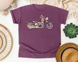 Patriotic Motorcycle graphic tee in Berry
