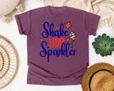 Shake Your Sparkler Navy graphic tee in Berry
