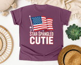 Star Spangled Cutie White 2 graphic tee in Berry