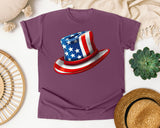 Uncle Sam Top Hat Red graphic tee in Berry