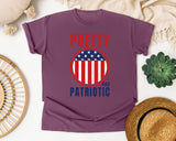 Pretty And Patriotic graphic tee in Berry