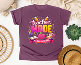 Teacher Mode All Day Every Day graphic tee in Berry