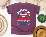Happy Independence Day White graphic tee in Berry