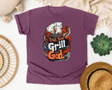 Dad Bod Grill God Brown graphic tee in Berry