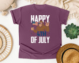 Happy 4th Of July White 2 graphic tee in Berry