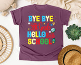 Bye Bye 5th Grade Hello Middle School Bright graphic tee in Berry