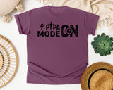 Papa Mode On Black graphic tee in Berry