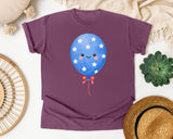 Patriotic Star Balloon graphic tee in Berry