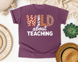 Wild About Teaching graphic tee in Berry