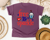 Free To Sparkle Red 2 graphic tee in Berry