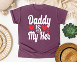 Daddy Is My Hero White 5 graphic tee in Berry