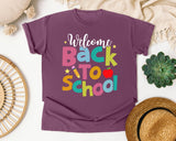 Welcome Back To School Apple graphic tee in Berry