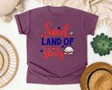 Sweet Land Of Liberty Red 2 graphic tee in Berry
