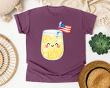 Lemonade With Flag graphic tee in Berry