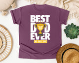 Best Dad Ever No Days Off White graphic tee in Berry