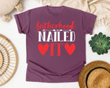 Fatherhood Nailed It White 2 graphic tee in Berry