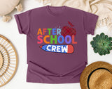 After School Crew graphic tee in Berry