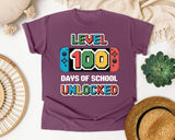 Level 100 Days Of School Unlocked graphic tee in Berry