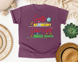 Goodbye Elementary School Hello Middle School graphic tee in Berry