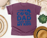 I'm A Cool Dad Just Ask My Kids Navy graphic tee in Berry